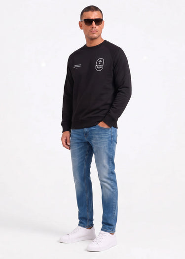 Blue print crew neck - black - 4
