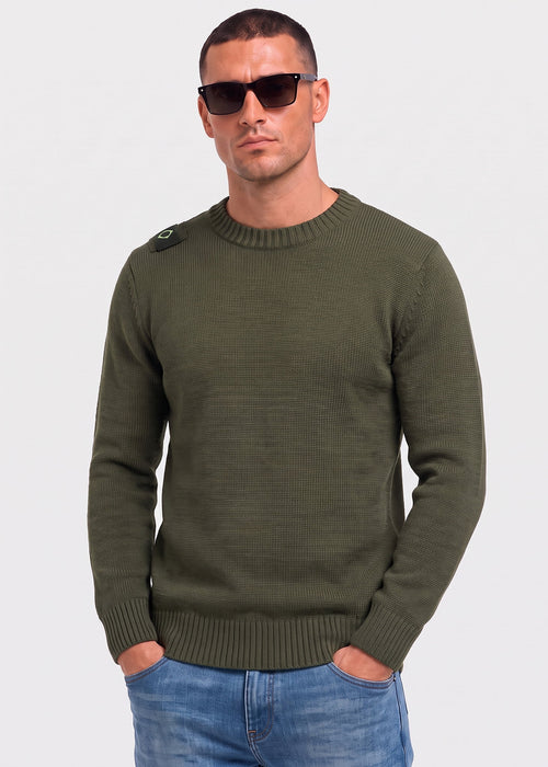 Oka crew sweater - bronze green