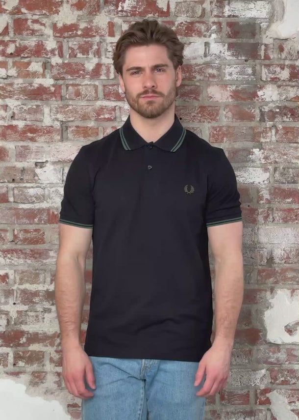 Fred Perry Polo's Twin tipped fred perry polo shirt- Black Court Green