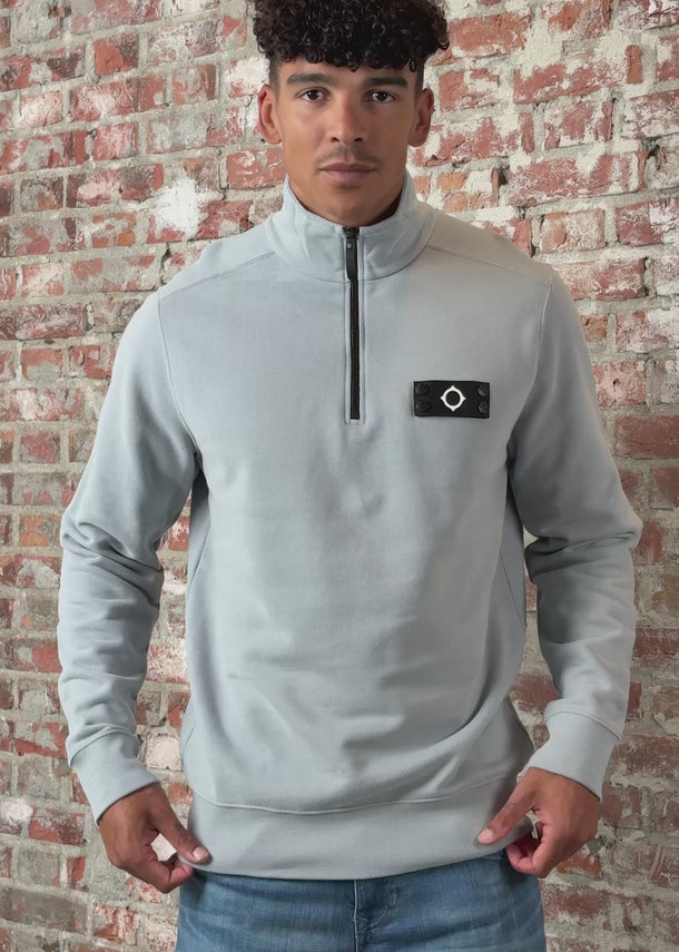 MA.Strum Truien Neo quarter zip sweat - battleship grey