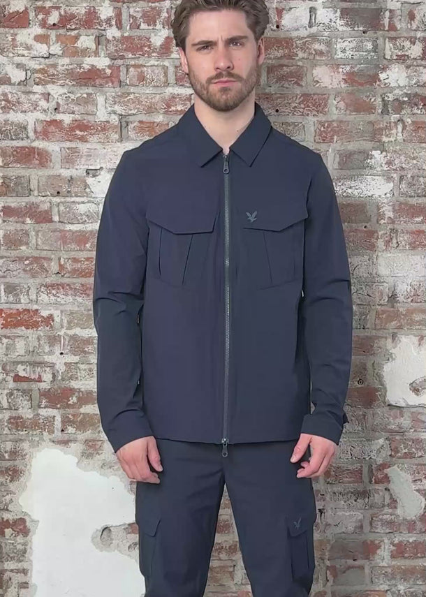 Lyle & Scott Overshirts Nylon pocket overshirt - dark navy