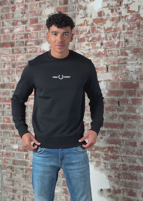 Fred Perry Truien Embroidered sweatshirt - black
