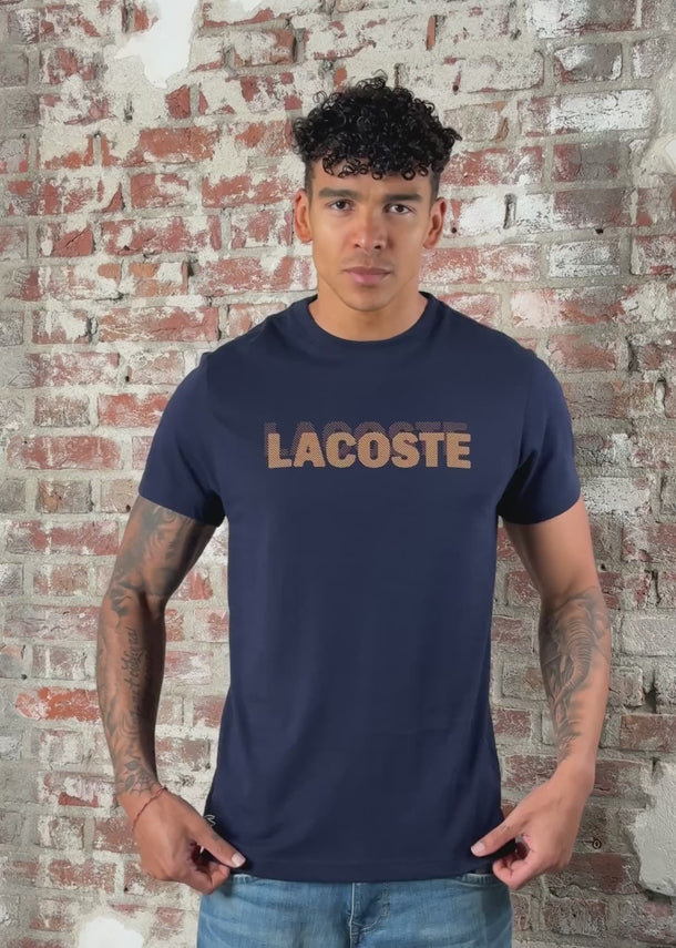 Lacoste T-shirts Regular fit ultra dry training t-shirt - navy blue blossom