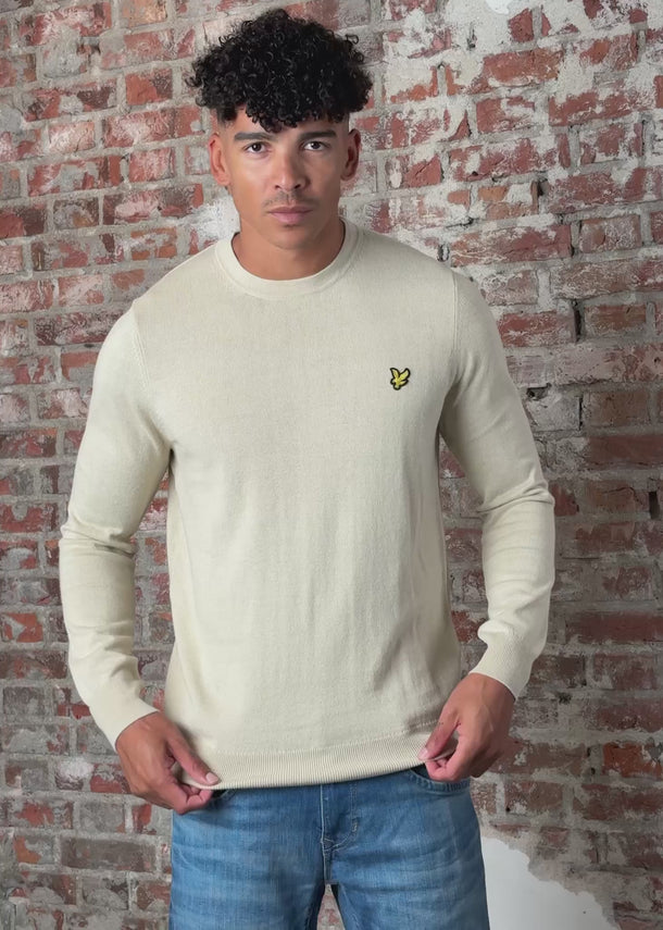 Lyle & Scott Truien Cotton merino crew neck jumper - grey taupe