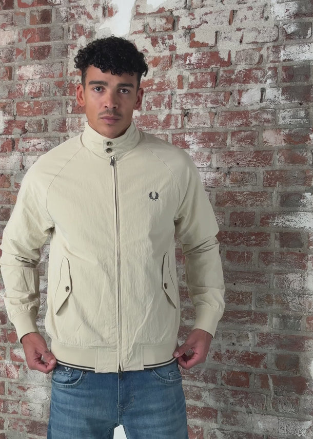 Fred Perry Jassen Crinkle harrington jacket - oatmeal