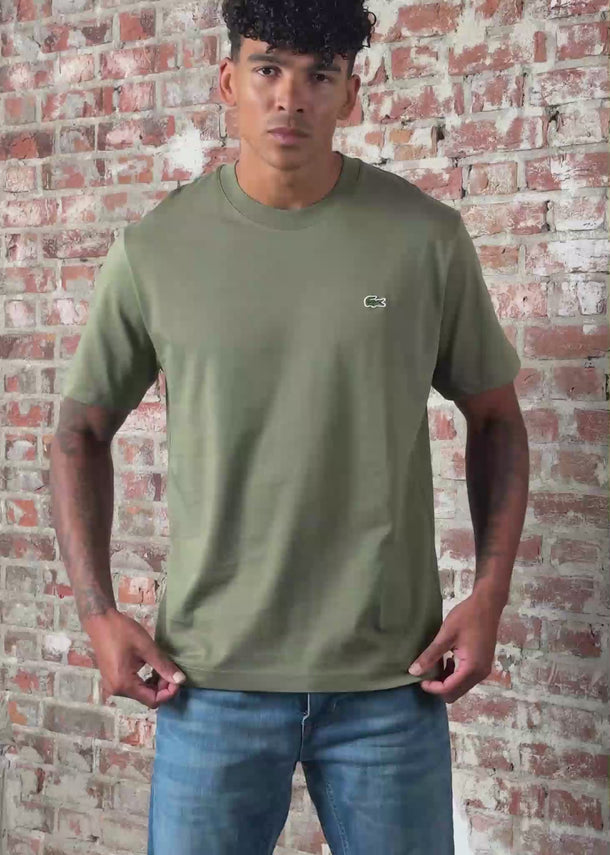 Lacoste T-shirts Cotton t-shirt - khaki