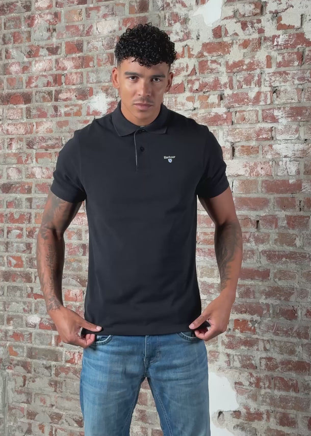 Barbour Polo's Barbour tartan pique polo - black