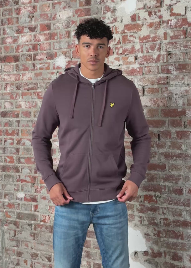 Lyle & Scott Vesten Zip through hoodie - espresso