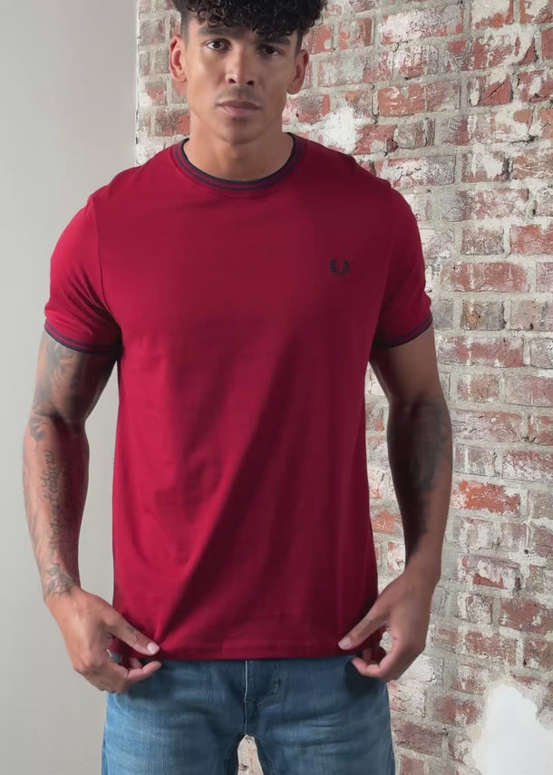 Fred Perry T-shirts Twin tipped t-shirt - burnt red navy