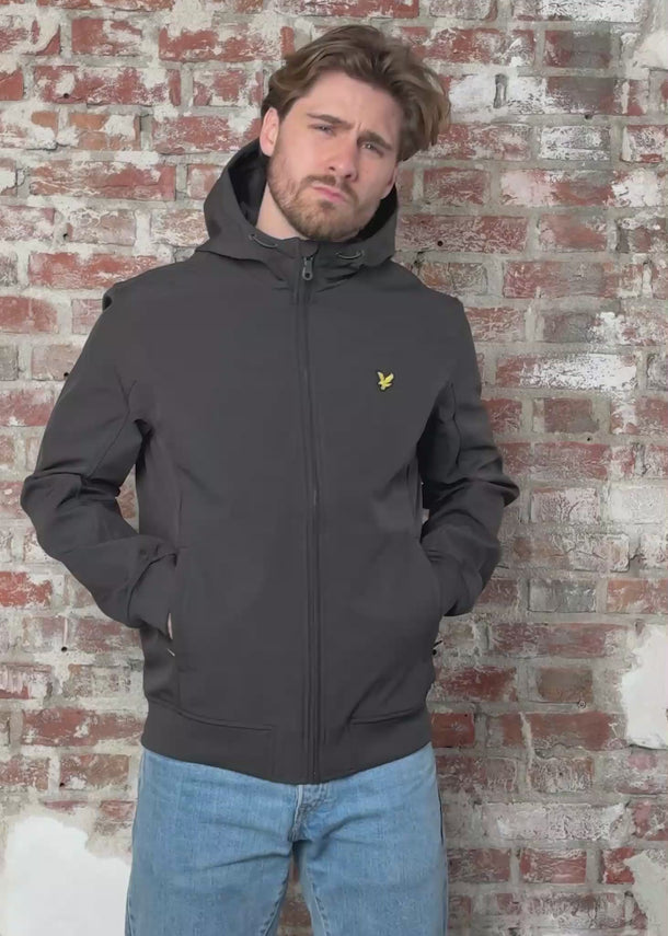 Lyle & Scott Jassen Mesh back softshell jacket - gunmetal