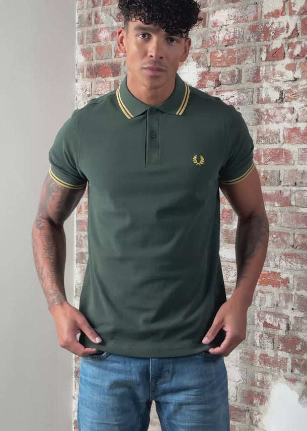 Fred Perry Polo's Twin tipped fred perry polo shirt- Court Green Honeycomb