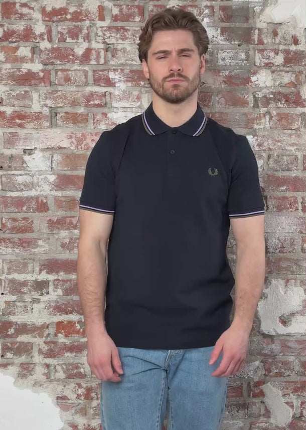 Fred Perry Polo's Twin tipped fred perry polo shirt- Navy Ultra Violet Laurel Wreath Green