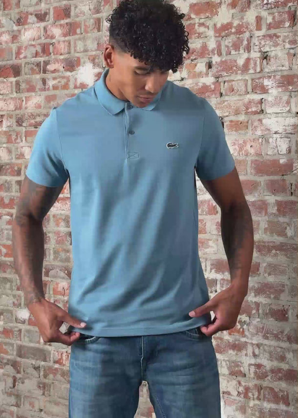 Lacoste Polo's Short sleeved ribbec collar polo shirt - limestone