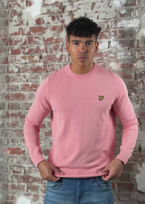 Lyle & Scott Truien Cotton crew neck jumper - pink grapefruit