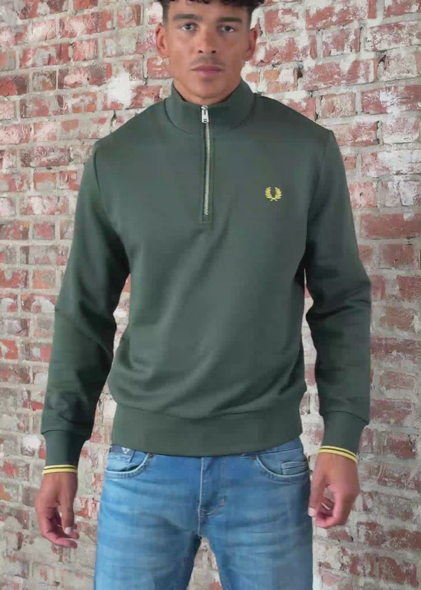 Fred Perry Truien Half zip sweat-shirt - court green