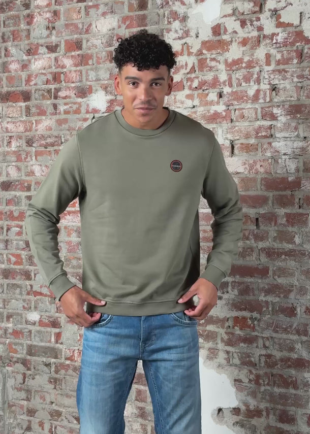 Napapijri Truien Badge crewneck- tea leaf