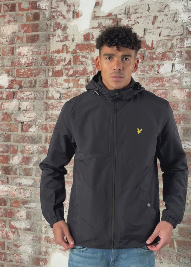Lyle & Scott Jassen Zip through hooded jacket - jet black