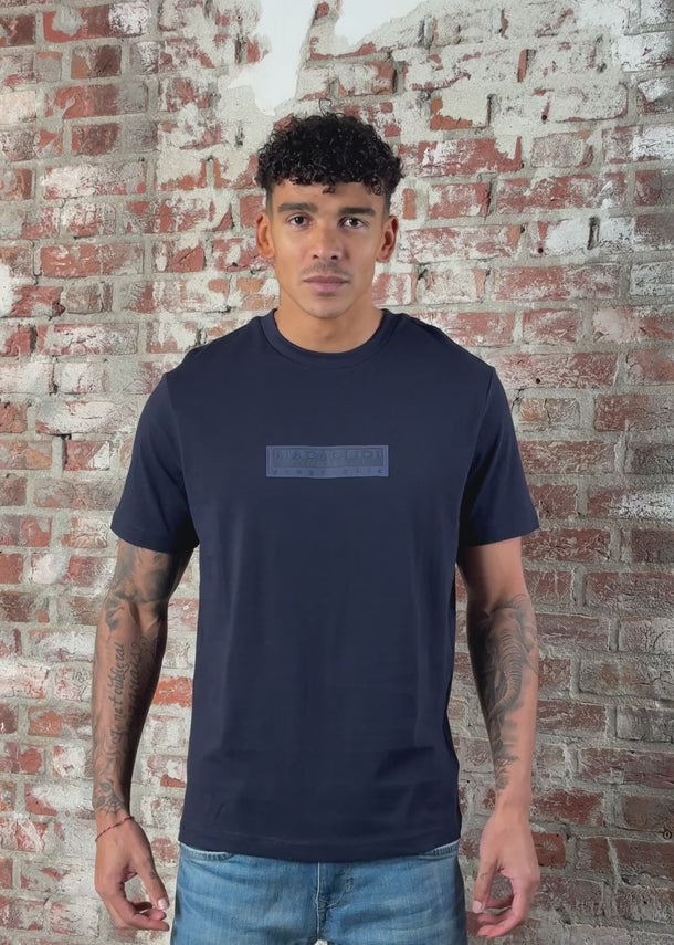 Napapijri T-shirts S box logo SS 1 - blu marine