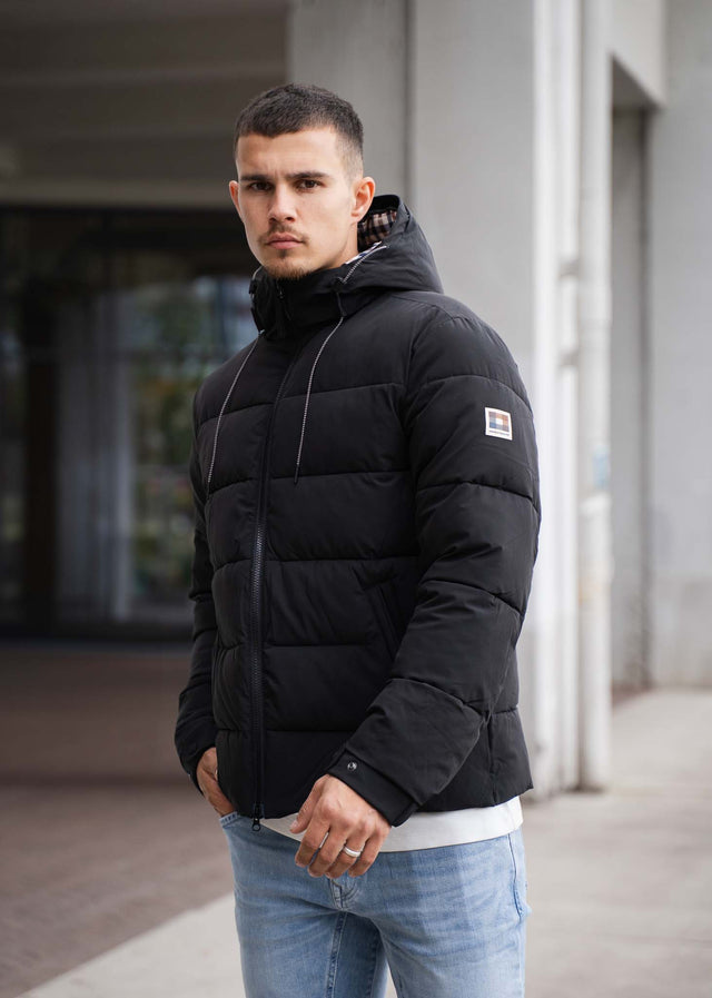 Aquascutum Jassen Sp hooded puffer - black