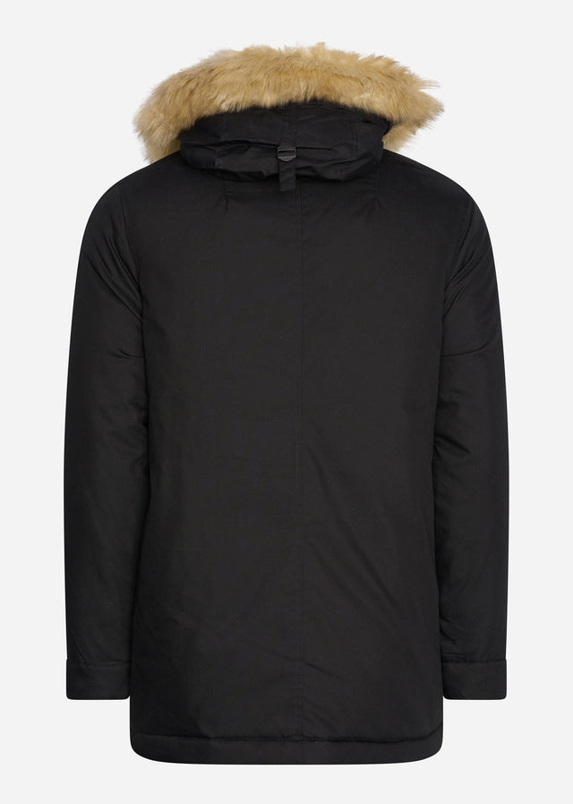 Lyle & Scott Jassen  Winter weight micro fleece lined parka - jet black 