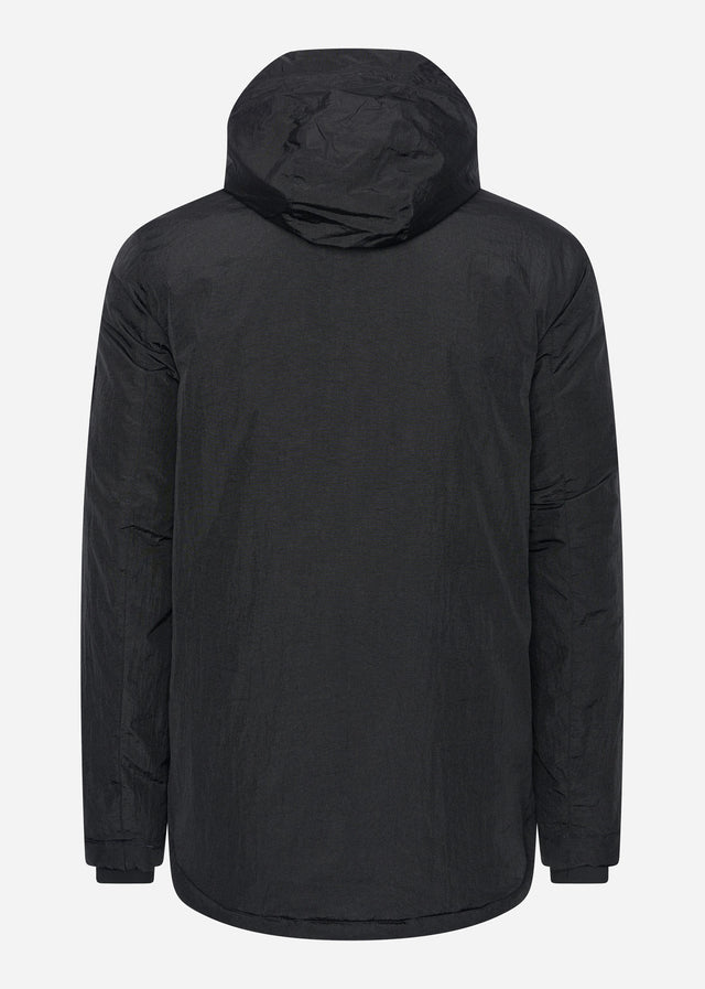 Lyle & Scott Jassen  Wadded dual pocket jacket with face guard - jet black 