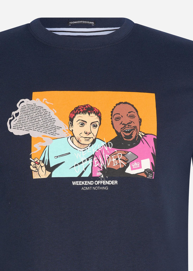 Weekend Offender T-shirts  Traffic - navy 