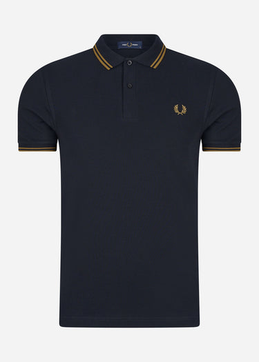 Fred Perry Polo's  Twin tipped fred perry shirt - navy dark caramel 