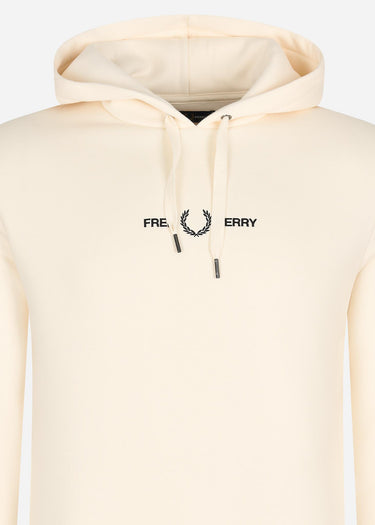 Fred Perry Hoodies  Embroidered hooded sweatshirt - ecru 